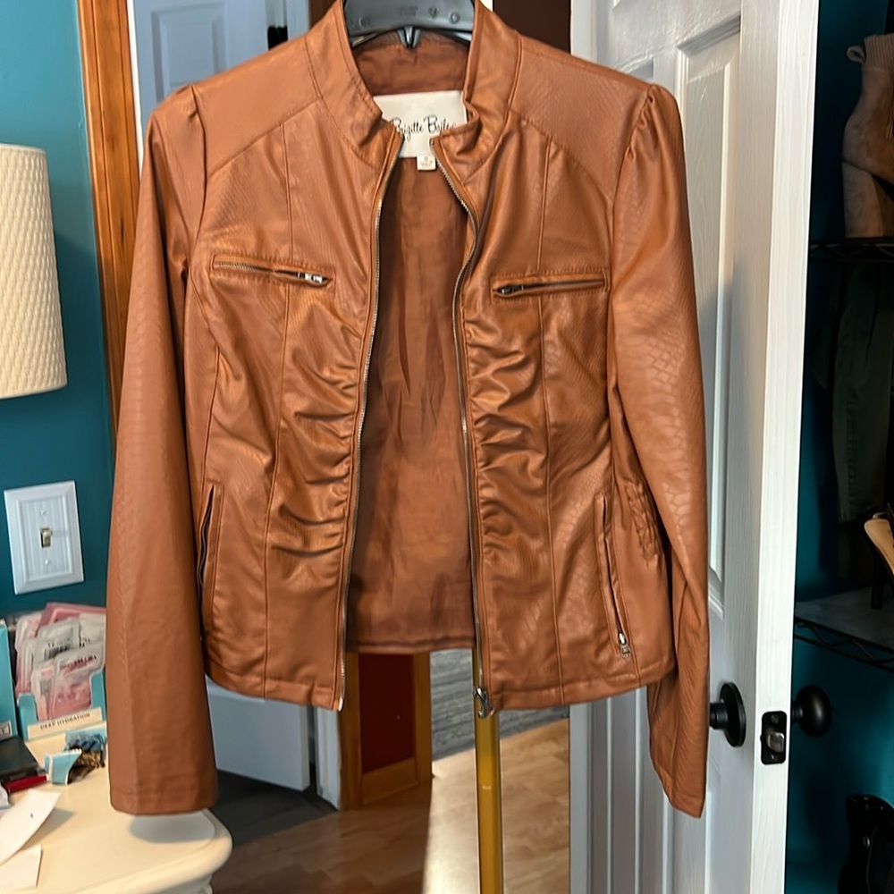 Bridgette Bailey size medium, brown, faux, leather jacket